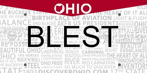 BLEST Ohio License Plate