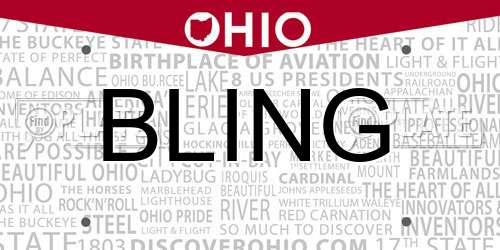 BLING Ohio License Plate