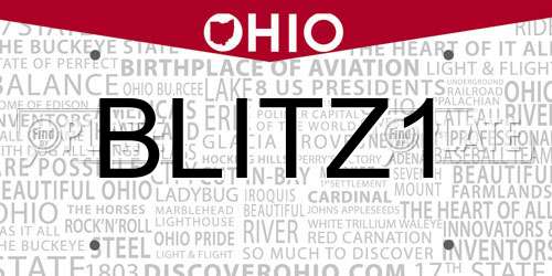 BLITZ1 Ohio License Plate