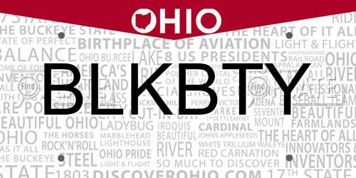 BLKBTY Ohio License Plate