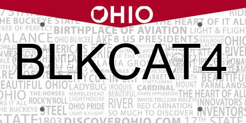 BLKCAT4 Ohio License Plate
