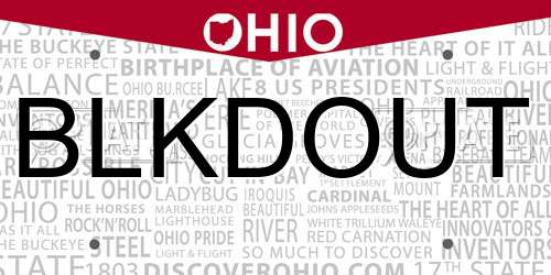 BLKDOUT Ohio License Plate
