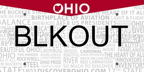 BLKOUT Ohio License Plate