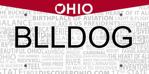 BLLDOG Ohio License Plate