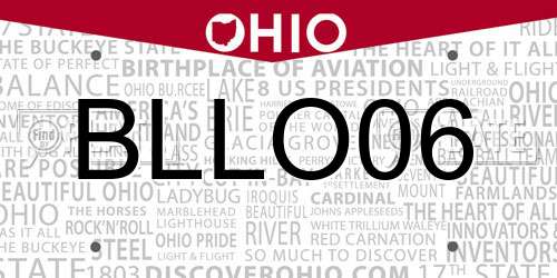BLLO06 Ohio License Plate