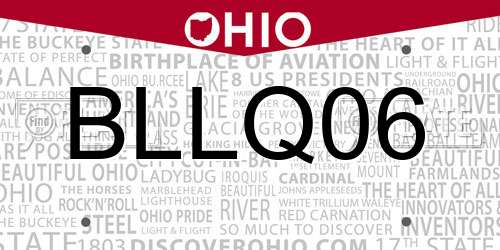 BLLQ06 Ohio License Plate