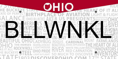BLLWNKL Ohio License Plate
