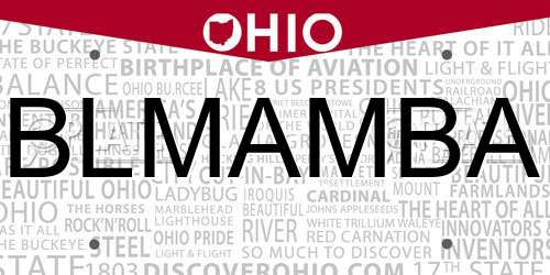 BLMAMBA Ohio License Plate