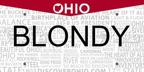 BLONDY Ohio License Plate