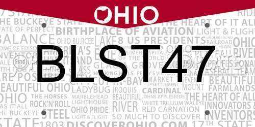BLST47 Ohio License Plate
