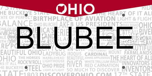 BLUBEE Ohio License Plate