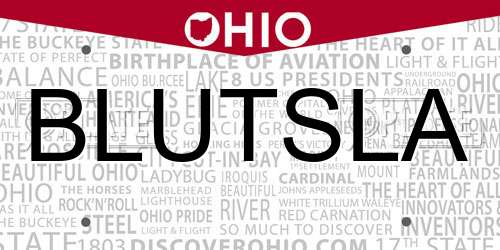 BLUTSLA Ohio License Plate