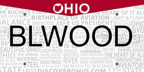 BLWOOD Ohio License Plate