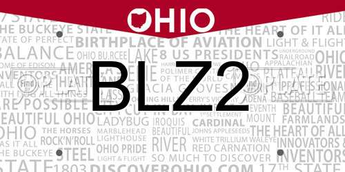 BLZ2 Ohio License Plate