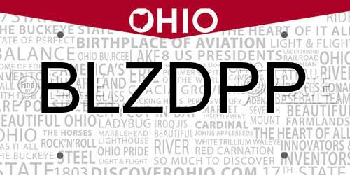 BLZDPP Ohio License Plate