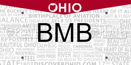 BMB Ohio License Plate
