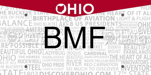 BMF Ohio License Plate