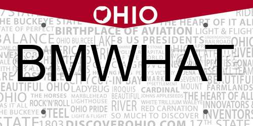 BMWHAT Ohio License Plate