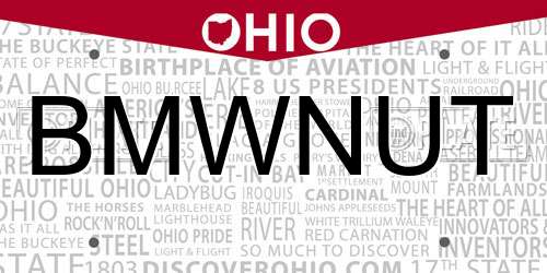 BMWNUT Ohio License Plate