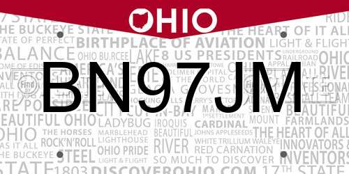 BN97JM Ohio License Plate