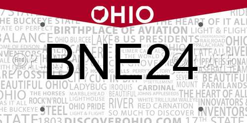BNE24 Ohio License Plate