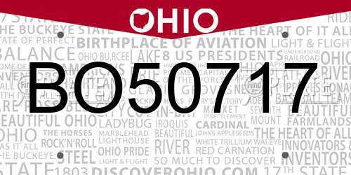 BO50717 Ohio License Plate
