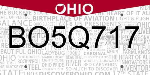 BO5Q717 Ohio License Plate