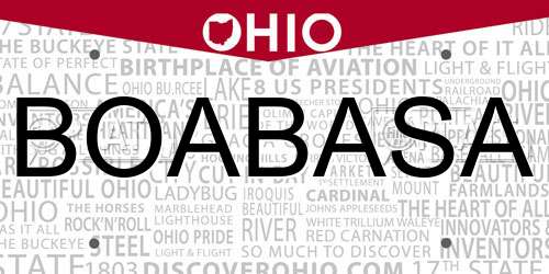 BOABASA Ohio License Plate