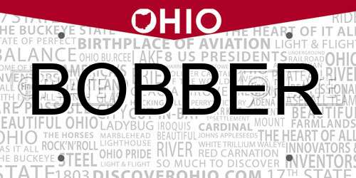 BOBBER Ohio License Plate