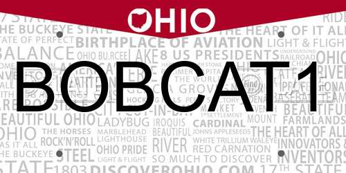 BOBCAT1 Ohio License Plate