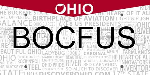 BOCFUS Ohio License Plate