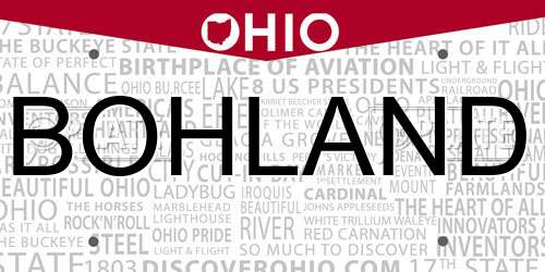 BOHLAND Ohio License Plate