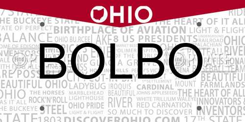 BOLBO Ohio License Plate