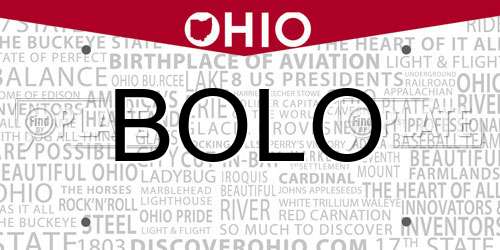 BOLO Ohio License Plate