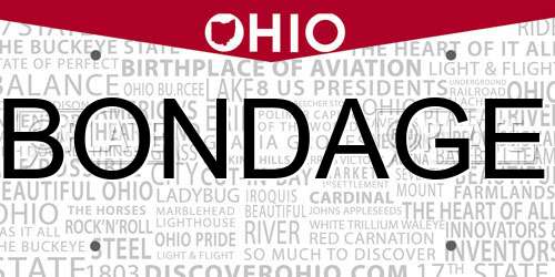 BONDAGE Ohio License Plate