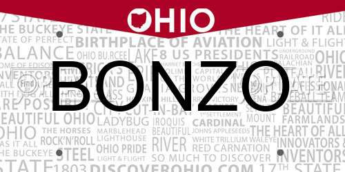 BONZO Ohio License Plate