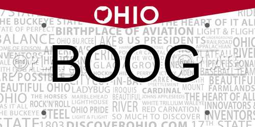 BOOG Ohio License Plate