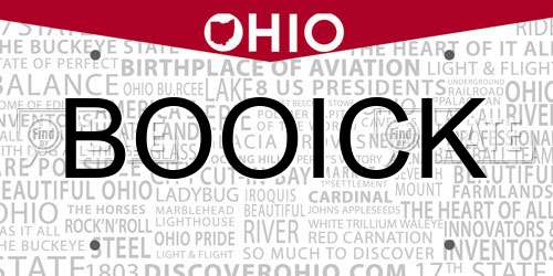 BOOICK Ohio License Plate