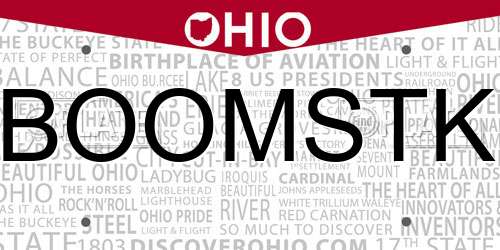 BOOMSTK Ohio License Plate