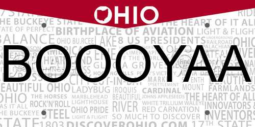 BOOOYAA Ohio License Plate