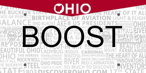BOOST Ohio License Plate