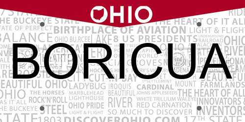 BORICUA Ohio License Plate