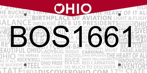 BOS1661 Ohio License Plate