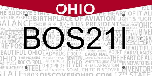 BOS21I Ohio License Plate