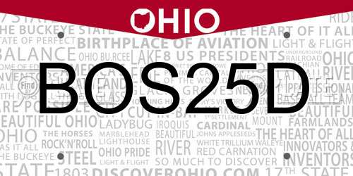 BOS25D Ohio License Plate