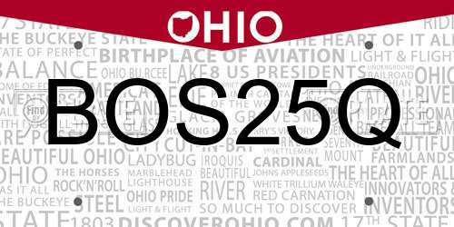 BOS25Q Ohio License Plate