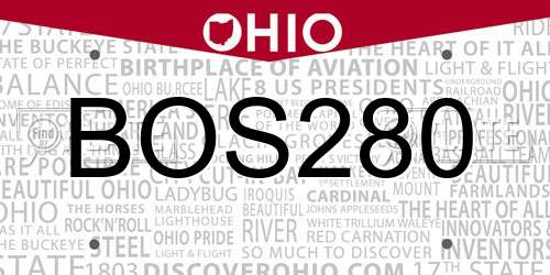 BOS280 Ohio License Plate