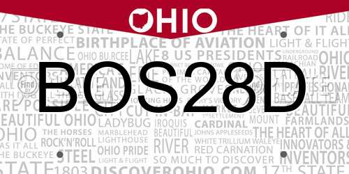 BOS28D Ohio License Plate