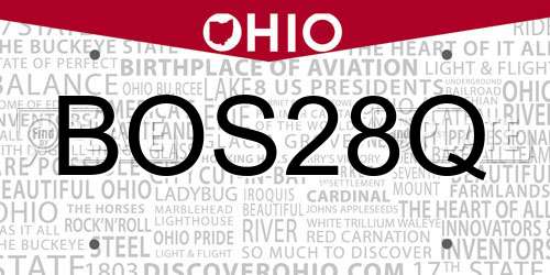 BOS28Q Ohio License Plate