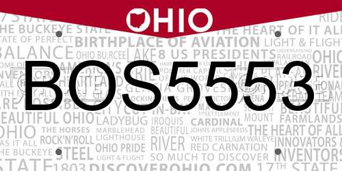 BOS5553 Ohio License Plate